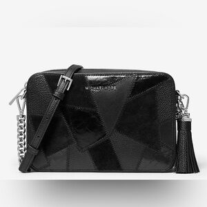 Michael Kors Black Patchwork Leather Camera Bag